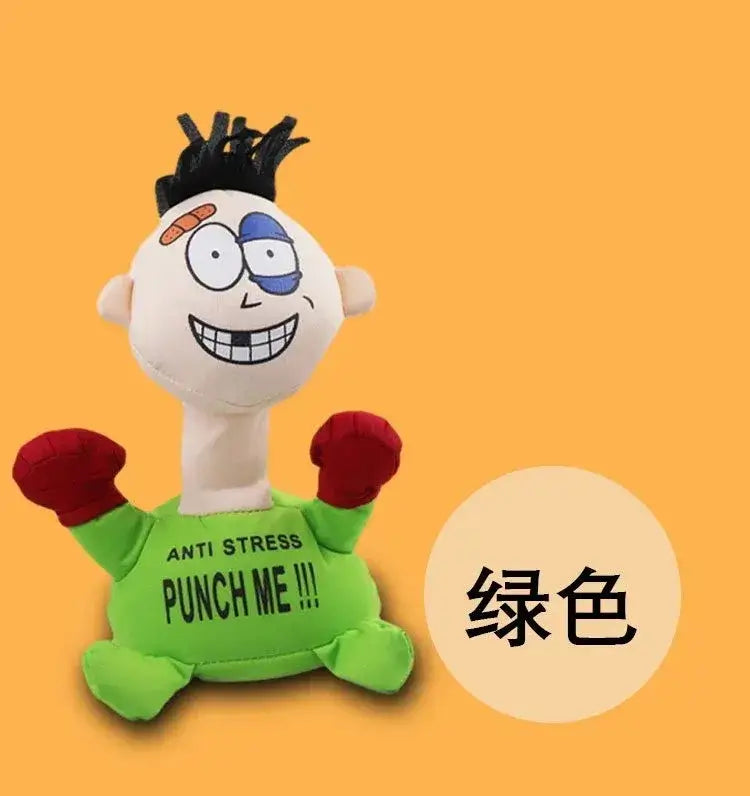 Punch Me Stress Relief Plush Toy in green, perfect for stress relief at parties and special occasions.